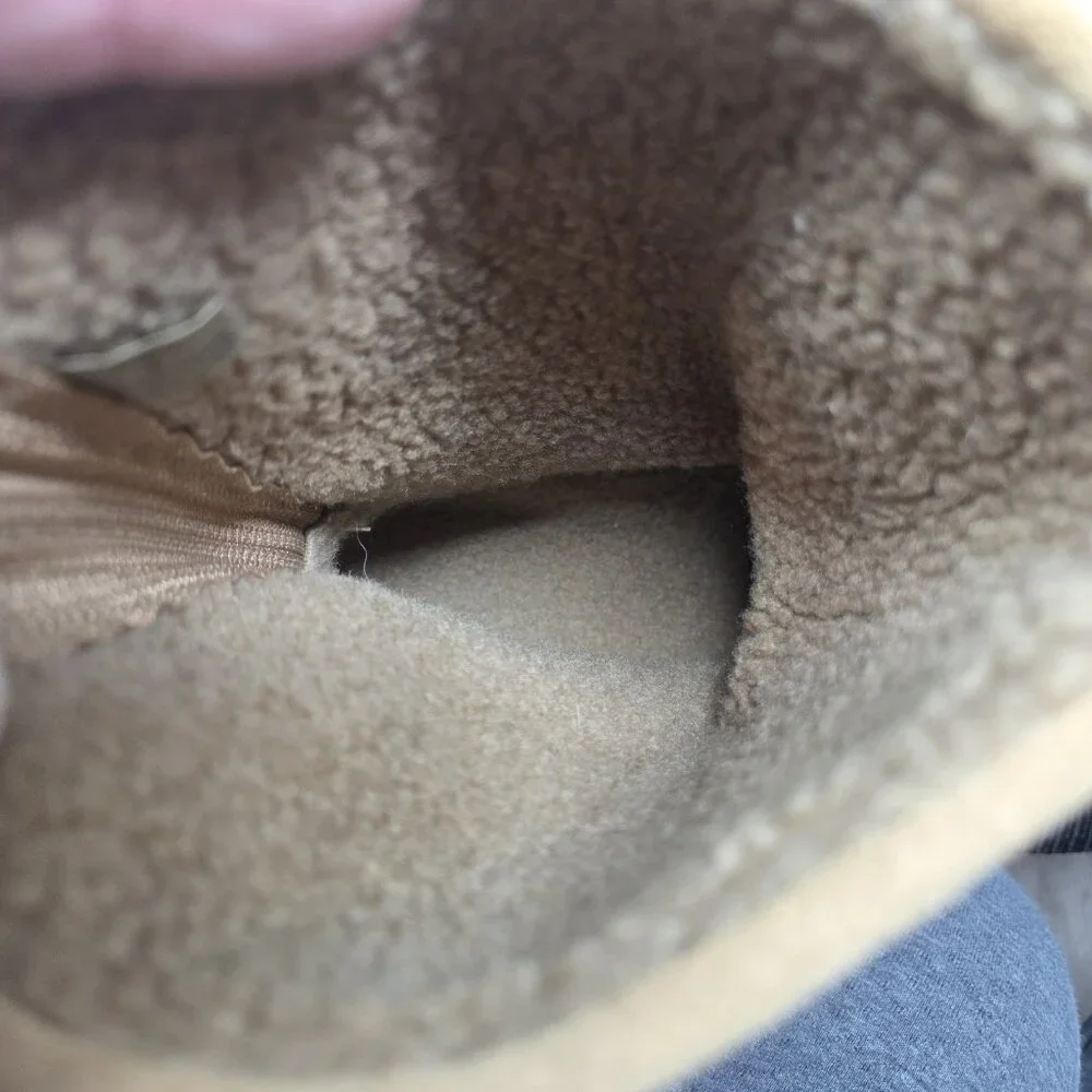 Lands End Girls Tan Suede Fleece Lined Winter Boots Size 3 (Fits Womens 4.5 – 5)
